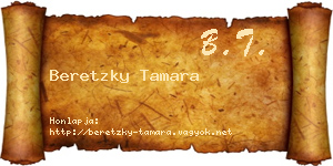 Beretzky Tamara névjegykártya